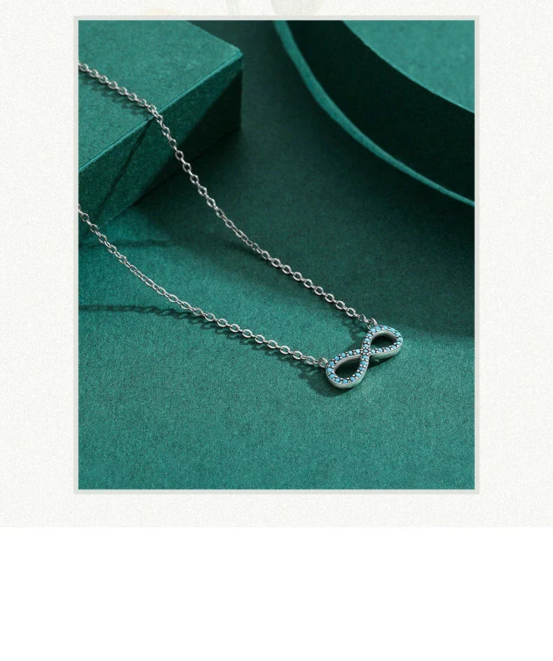 Collar Colgante Infinito Turquesa