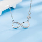 Collar con colgante infinito de circonita para mujer en plata