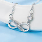 Collar con colgante infinito de circonita para mujer en plata