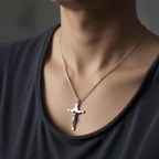 Collar y Colgante Cruz Jesús para Hombre