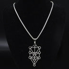 Collar Colgante Cábala Diagrama Árbol de la Vida Sephiroth plata