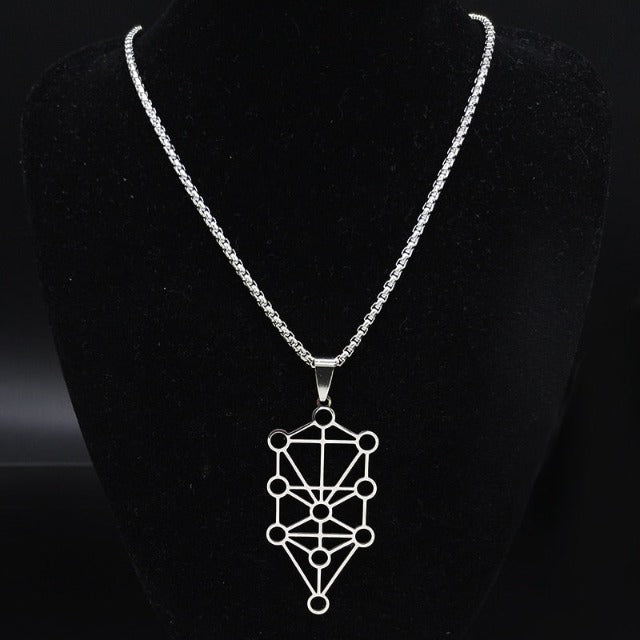 Collar Colgante Cábala Diagrama Árbol de la Vida Sephiroth plata
