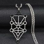 Collar Colgante Cábala Diagrama Árbol de la Vida Sephiroth plata