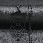 Collar Colgante Cábala Diagrama Árbol de la Vida Sephiroth negro