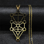 Collar Colgante Cábala Diagrama Árbol de la Vida Sephiroth oro