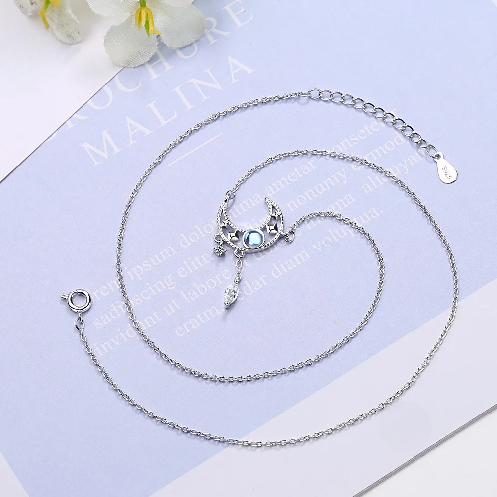 Collar Colgante Luna con Cristal