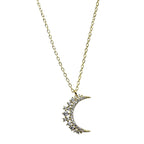 Collar Colgante Luna en Circonio para Mujer oro