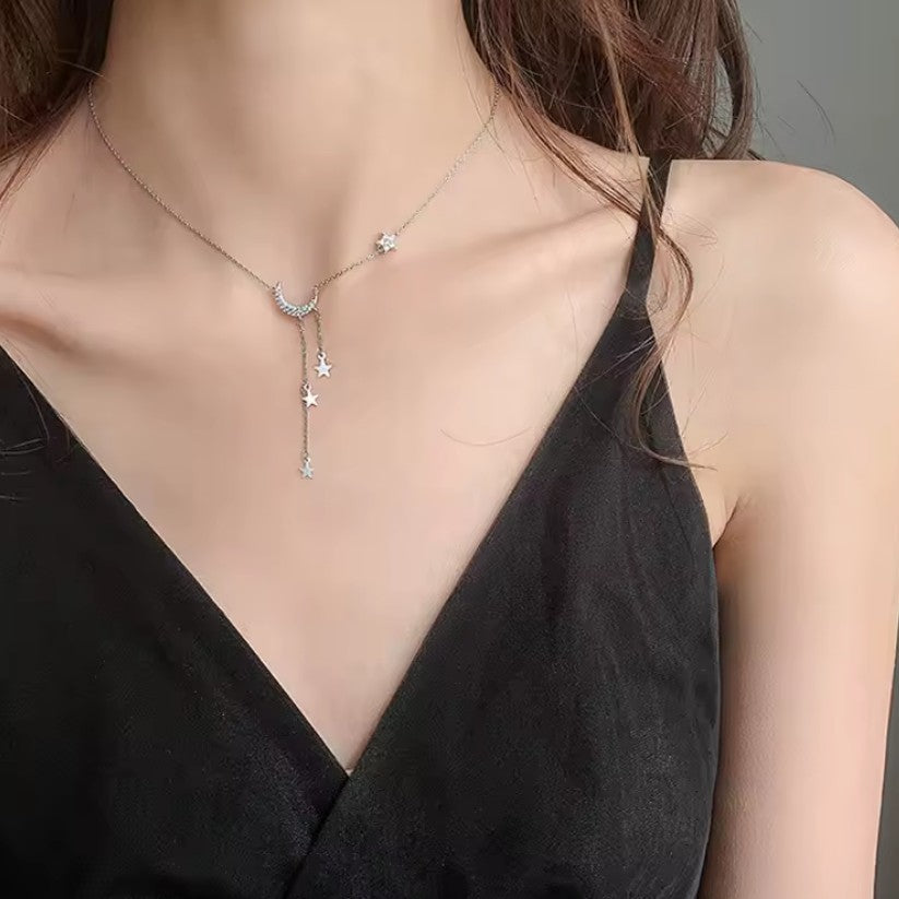 Collar Colgante Luna Estrella Astros Mujer