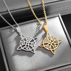 Collar Colgante Nudo de Bruja Wicca de Protección oro