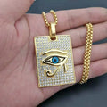 Collar y colgante Ojo de Horus Egipcio Oudjat Dorado