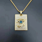 Collar y colgante Ojo de Horus Egipcio Oudjat Dorado