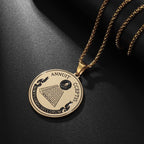 Collar Colgante Ojo de la Providencia Pirámide Illuminati oro