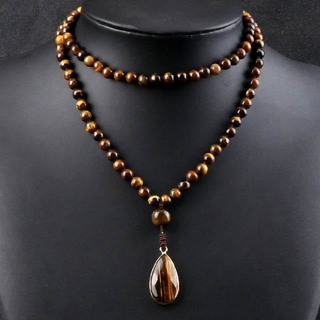 Collar y Colgante Ojo de Tigre Hombre Mujer