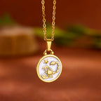 Collar Colgante Oro y Blanco Signo del Zodiaco 12 Constelaciones escorpión