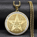 Collar Colgante Pentáculo Brujería Wicca oro