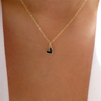 Collar Colgante Pequeño Corazón Gargantilla negra