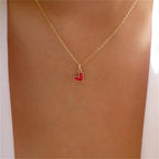 Collar Colgante Pequeño Corazón Gargantilla roja