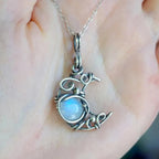 Collar Colgante Piedra de Luna Vintage c