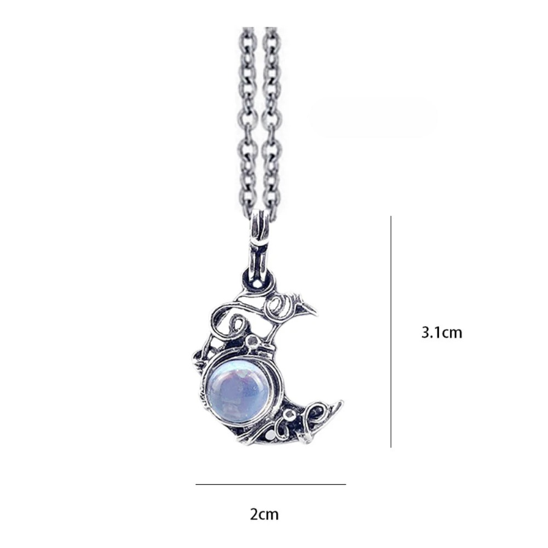 Collar Colgante Piedra de Luna Vintage c