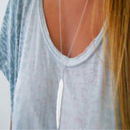 Collar con colgante de pluma para mujer en plata