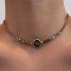 Collar con Colgante Gargantilla Ojo de Tigre