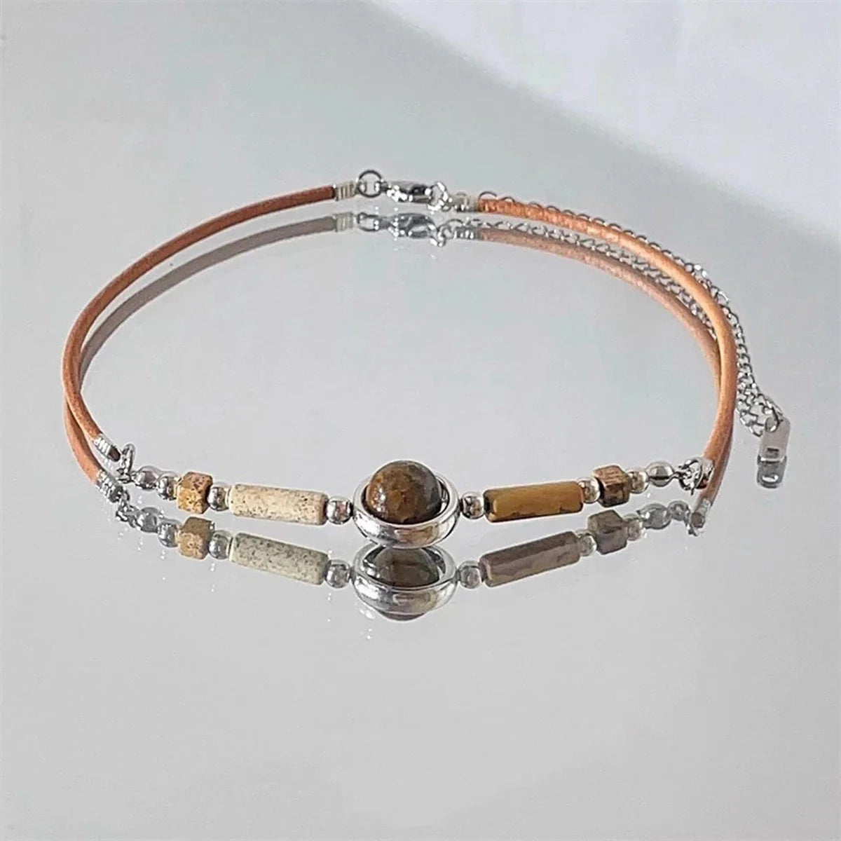 Collar con Colgante Gargantilla Ojo de Tigre