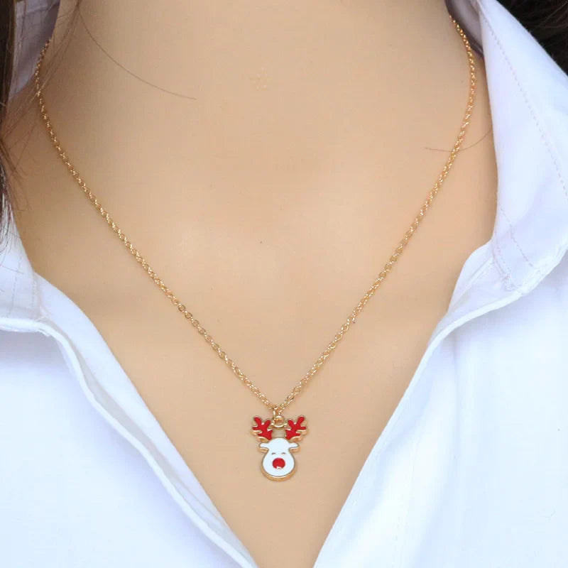 Collar Colgante Reno de Nieve de Navidad