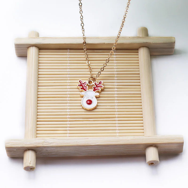Collar Colgante Reno de Nieve de Navidad