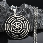 Collar Colgante Rueda de Hécate Strophalos plata