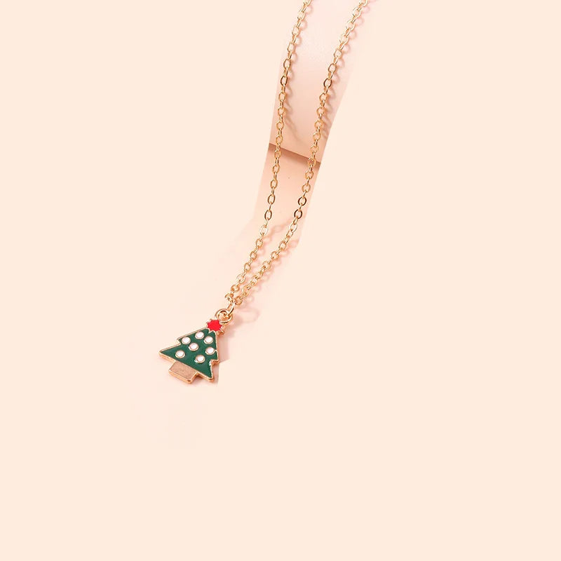 Collar Colgante Árbol de Navidad con Nieve