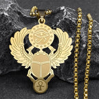 Collar Colgante Escarabajo Egipcio Ojo de Horus oro