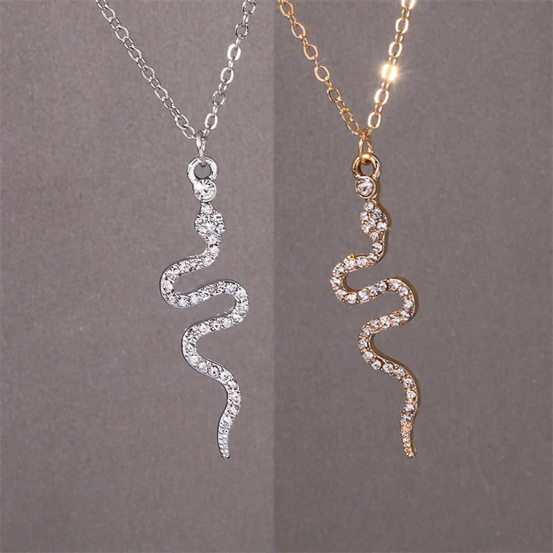 Collar Colgante Serpiente Zirconias