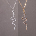 Collar Colgante Serpiente Zirconias