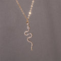 Collar Colgante Serpiente Zirconias oro