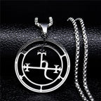 Collar Colgante Sigilo Demoníaco Lilith Plata