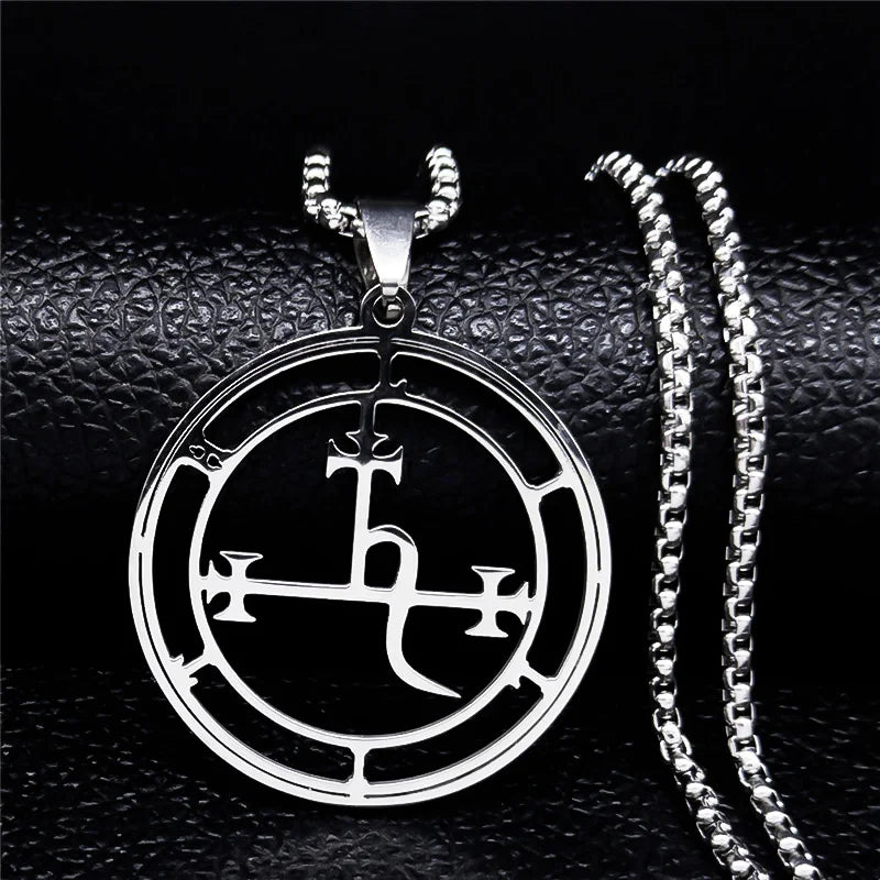 Collar Colgante Sigilo Demoníaco Lilith Plata