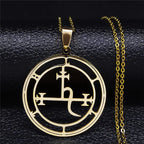 Collar Colgante Sigilo Demoníaco Lilith oro