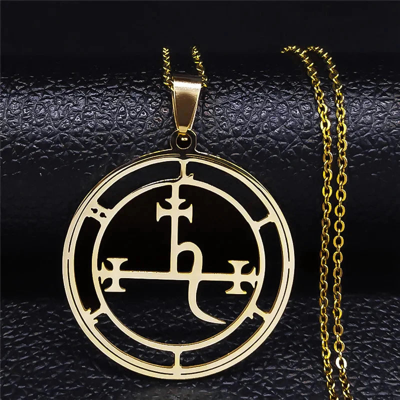 Collar Colgante Sigilo Demoníaco Lilith oro