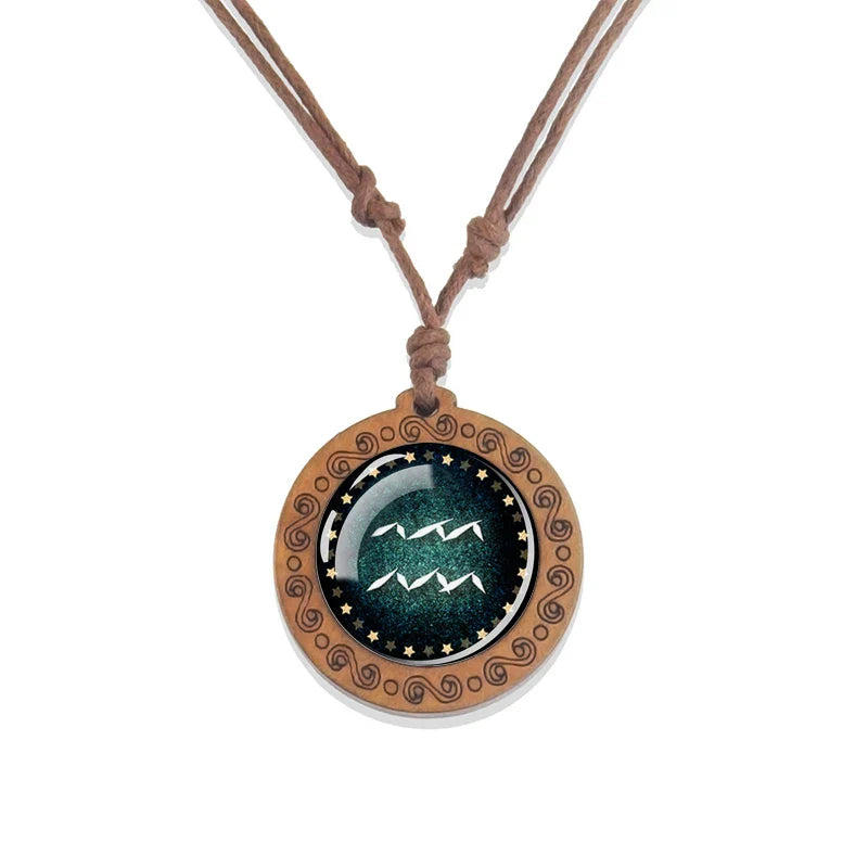 Collar Colgante Signo del Zodiaco 12 Constelaciones acuario