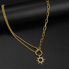 Collar Colgante Sol Asimétrico oro