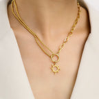 Collar Colgante Sol Asimétrico oro