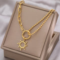 Collar Colgante Sol Asimétrico oro