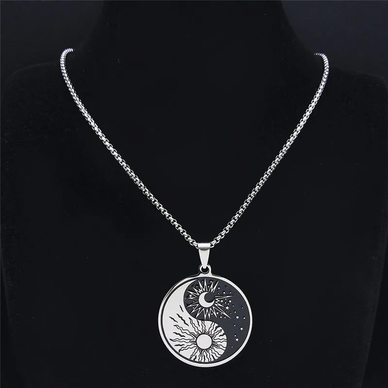 Collar Colgante Sol y Luna Yin Yang