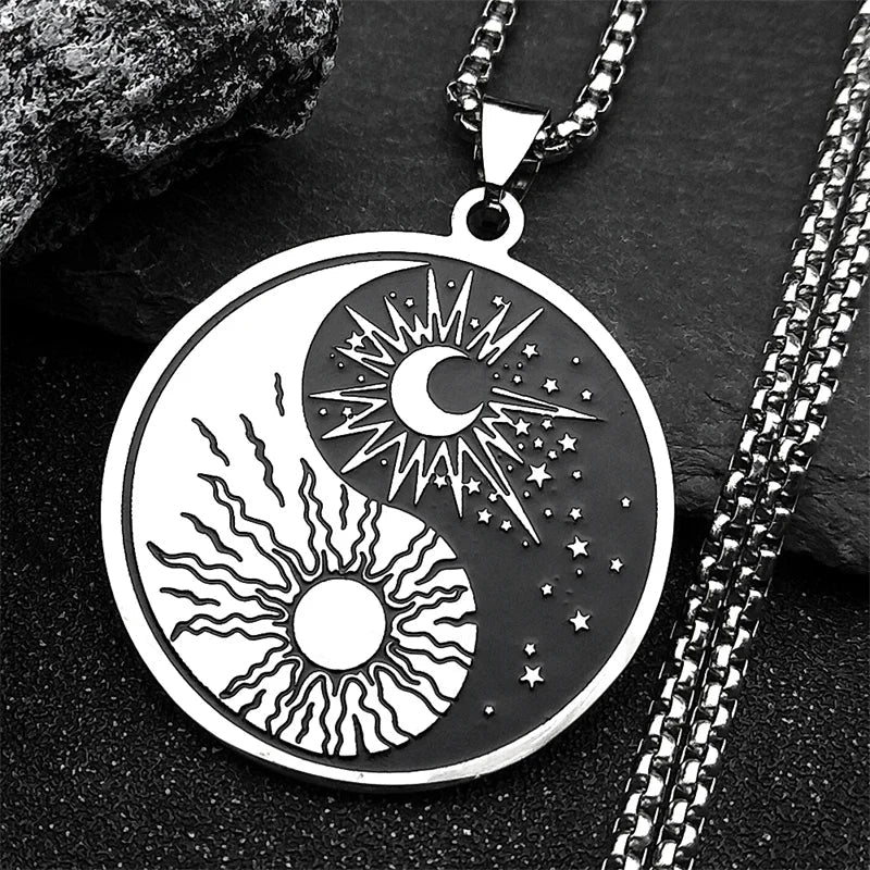 Collar Colgante Sol y Luna Yin Yang