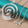 Collar y Colgante Espiral Mujer Plateado