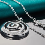Collar y Colgante Espiral Mujer Plateado