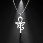 Collar Colgante Estilo Egipcio Cruz de Ankh plata