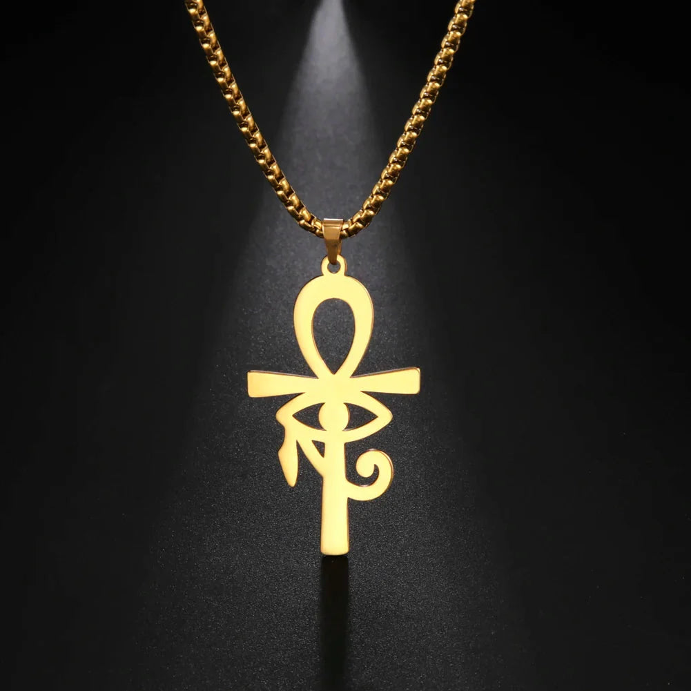 Collar Colgante Estilo Egipcio Cruz de Ankh oro
