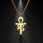 Collar Colgante Estilo Egipcio Cruz de Ankh oro