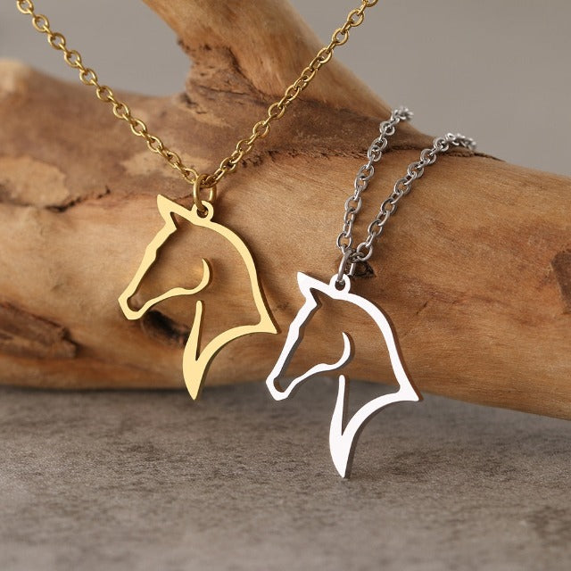 Collar Colgante Cabeza de Caballo Minimalista